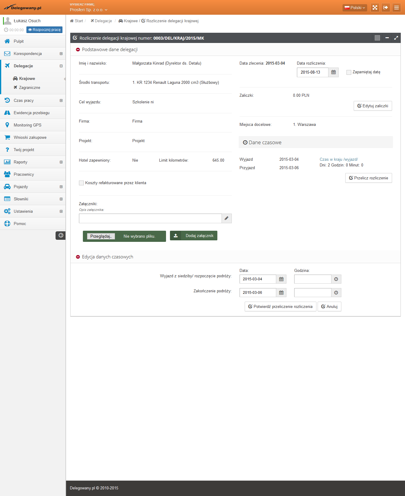 Przeliczenie delegacji krajowej